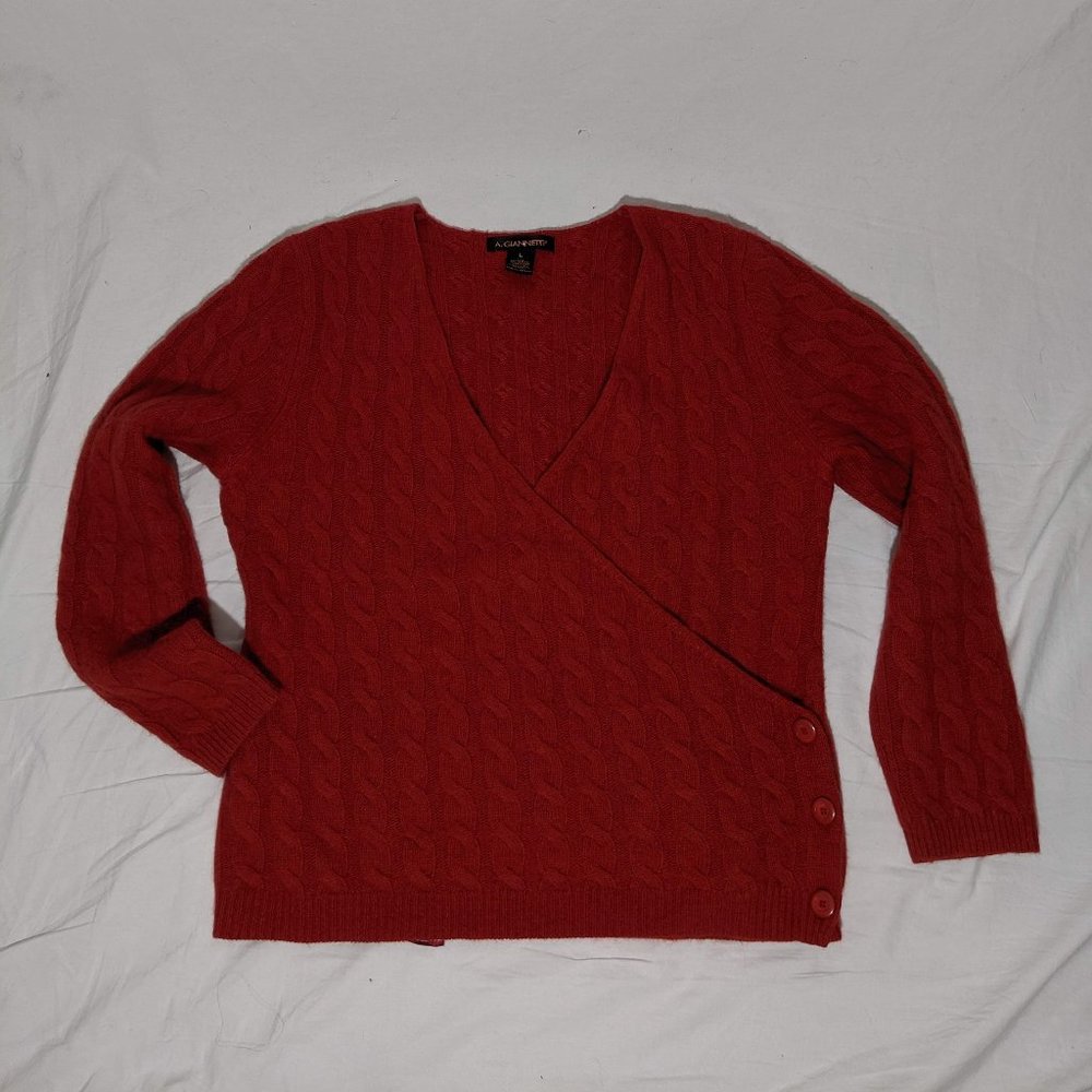 Giannetti Lambswool and Angora Wrap Cable Knit